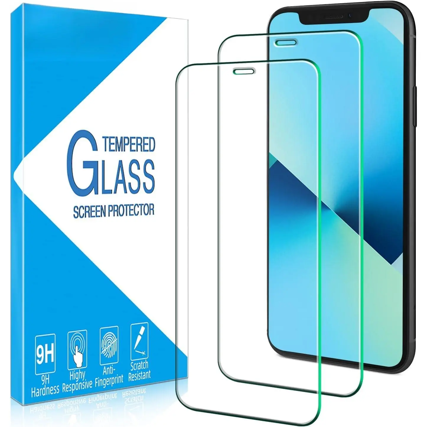 [2 Pack Screen Protector for  11 and  XR Tempered Glass, Anti-Scratch, Bubble Free, Easy to Install, Case Friendly