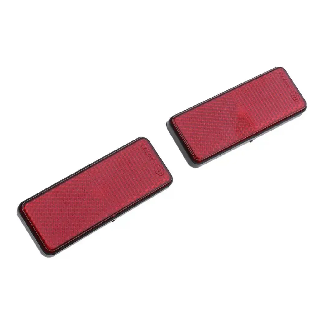 2Pcs New Red Rectangle Reflective Reflector Motorcycle ATV Dirt Safety Reflector Reflective Vehicle Accessories