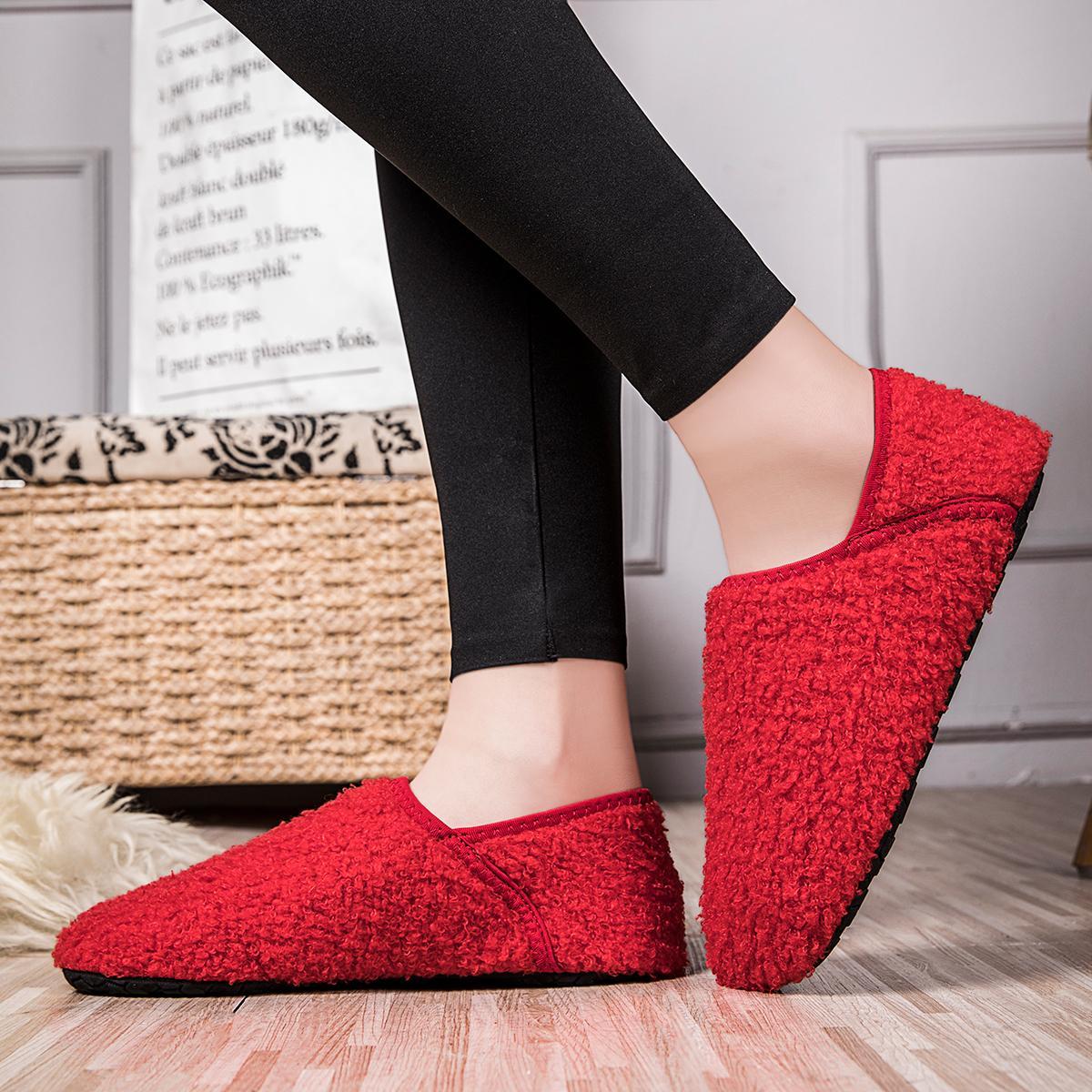 Winter Cotton Shoes for Women House Slippers Cozy Sock Shoes with Soft Rubber Sole Slip On for Indoor Outdoor SpringStatements