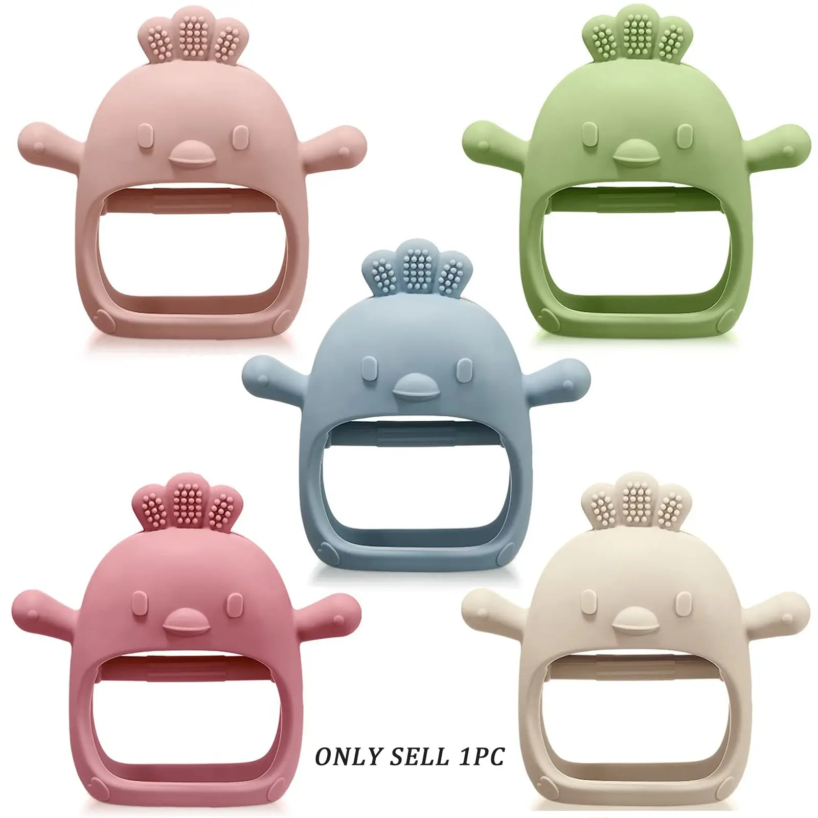 Baby Care Silicone Teething Toy, Safe BPA-Free Design, Soft and Durable Material Sensory Teether for Tooth Pain Relief, Perfect Gift for Newborns & Infants