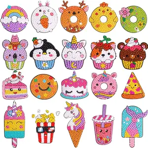 Diamond Painting Kits for Kids 20 Pcs Desserts Contains Cupcake, Donut, Ice-Cream, Popcorn, Cookiesfidget toys