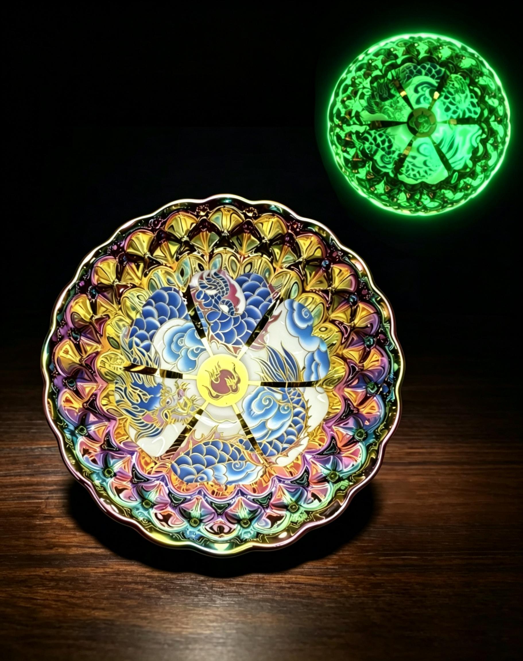 Iridescent Dragon Mandala Handcrafted Ceramic Tea cup – Artisanal Jianzhan