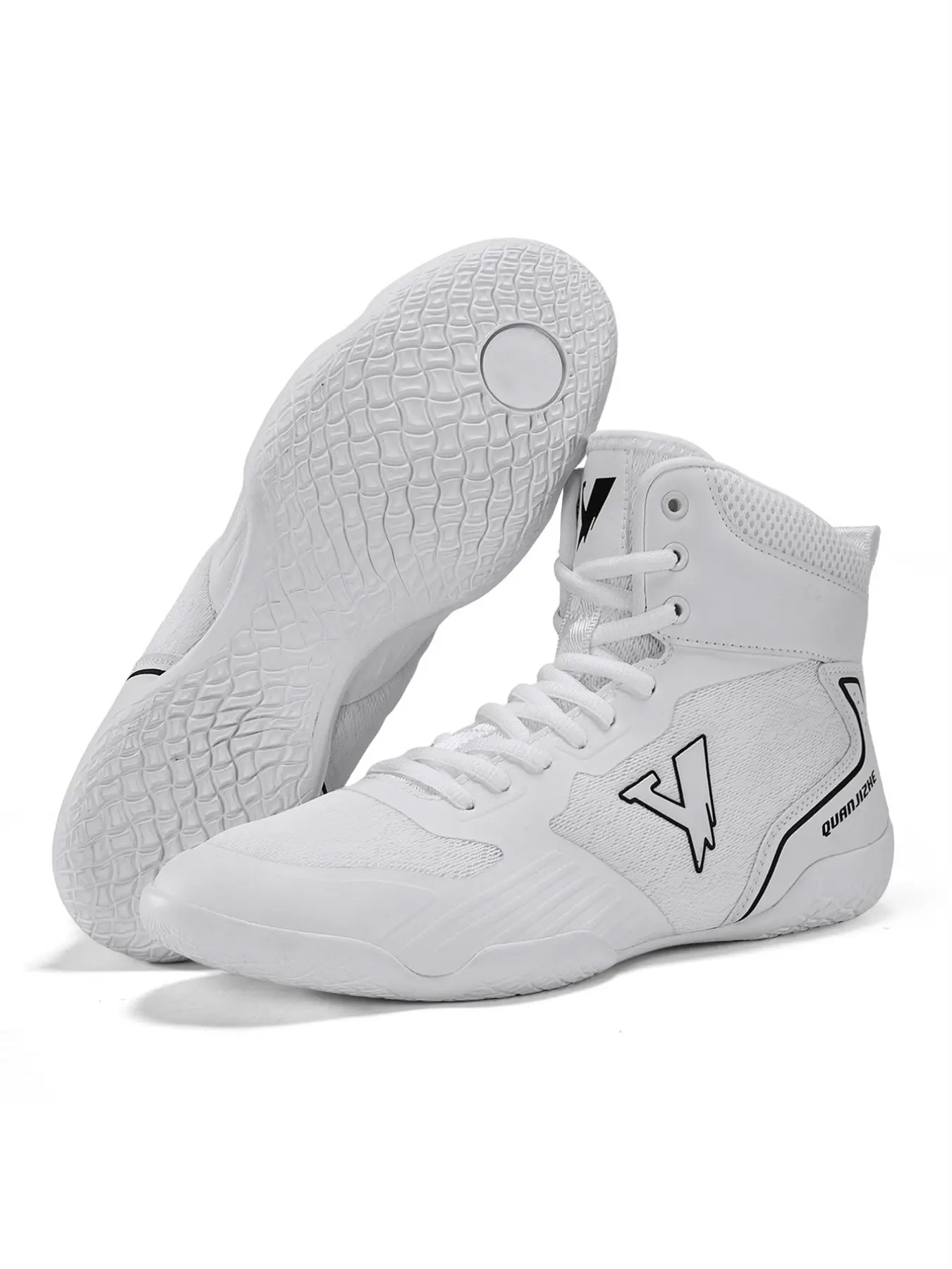 Men's Boxing Shoes, Professional Boxing Shoes, High Top Lace Up Training Shoes, Gym Shoes, Combat Training Shoes, Indoor Boxing Training Shoes, Training Sports Shoes, Training Footwear
