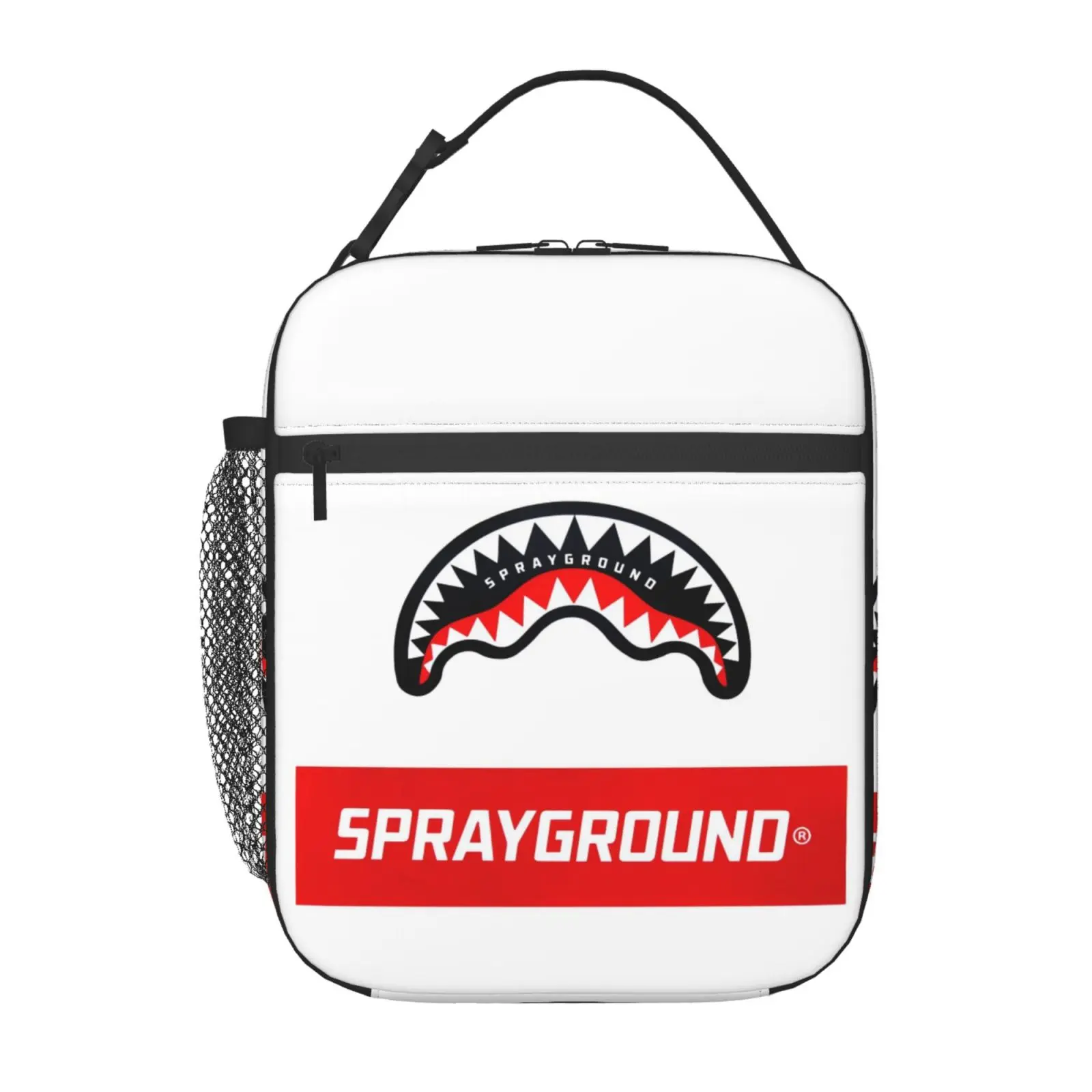 Anime Spray Ground 4 Insulated Lunch Box - Polyester Zip-Drawstring Lunch Bag with Front Pocket, Reusable Food Tote for Kids, Unisex Portable Hot-Cold Handbag for School, Travel, Perfect Gift, Synthetic, Hand Wash Only, Multi-Function, Cartoon, Lunch Bent