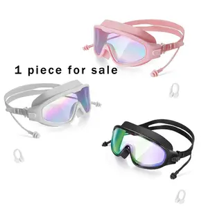 Adult & Kids Swim Goggles, Anti-Fog Full Coverage Design, UV Protection Lenses, Waterproof Ear Plugs & Nose Clip Included, Uv Swimming Goggles, Swim Glasses