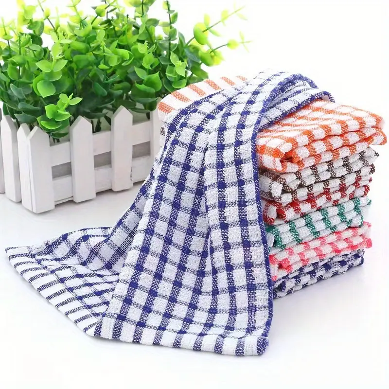 6-Pack Heavy-Duty 100% Cotton Dish Towels - Super Absorbent Kitchen Cloths, Quick-Drying & Lint-Free, Multi-Purpose Cleaning Towels for Dishwashing, Countertops, Bathroom - Reusable Dish Towels (Hand Wash Only) - Ideal for Home & Commercial Kitchens