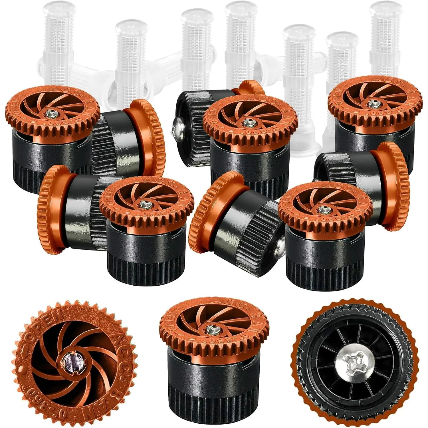 10 count Variable Arc Nozzle,  Pop-up Sprinkler Heads Compatible with  of Adjustable Pop Up Sprinkler   for Garden Lawn Irrigation (8AN)