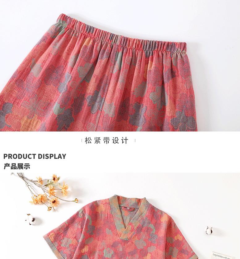 Cross-border pure cotton double-layer gauze jacquard sauna suit, massage sauna suit, couple's bathrobe, hotel bathrobe, therapy clothing wholesale