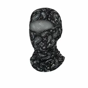 Black Paisley Balaclava Face Mask, Lightweight Full Face Cover Neck Gaiter for Motorcycle Riding, Cycling, Skiing & Outdoor Sports