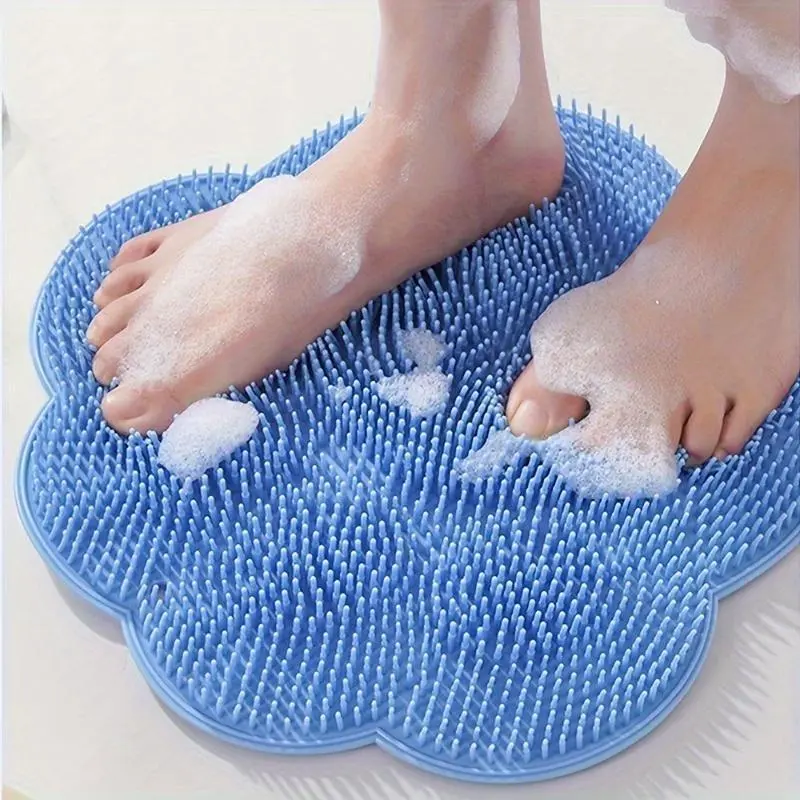 1pc Silicone Exfoliating Bath Mat - Slip-Resistant, Easy-to-Clean Scrub Pad for Feet Massage, Back Relaxation (Home Bathroom Wash Tub Foot Bath Supply)