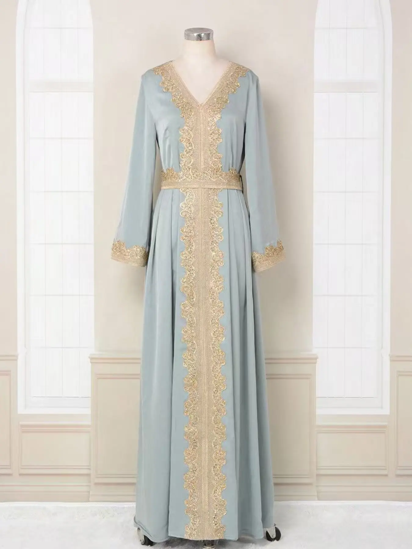 Luxurious Embroidered Abaya Long Evening Gown, Fashion Ethnic Style Women's Dress, Elegant and Formal, Perfect for Parties and Weddings, Muslim Abaya
