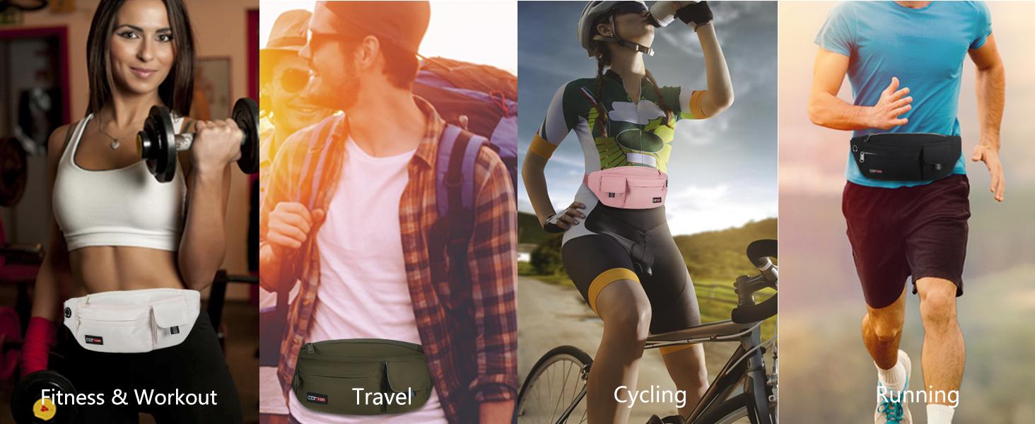 High-capacity of Fanny Packs & Belt Bags Large Crossbody Running Travel Belts for Women Men,Water Resistant Belt Bag for Fitness Yoga Jogging Hiking Dog Waliking,Running Accessories Waist Pack Passport Bag Fits All Phones