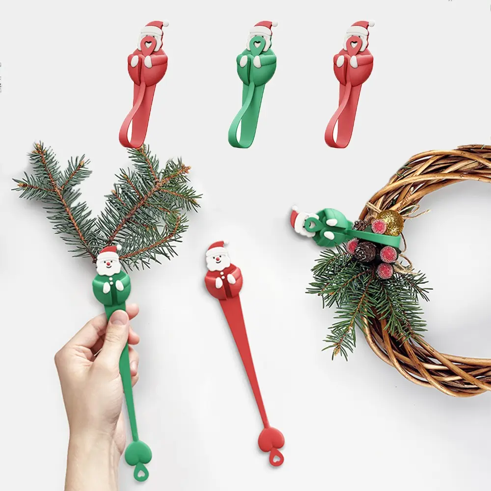 6 PCS Christmas Garland Hanger for Mantle Garland Hooks, Christmas Fireplace Stocking and Garland Hanger, Reusable Adhesive Wreath Hooks for Wreaths, Fireplace Mantle, Stairways Banister