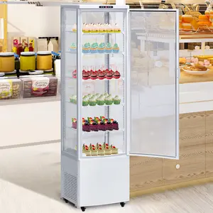 10.9 Cu.Ft Commercial Glass Door Display Refrigerator, Double-Layered Glass, 5 Adjustable Shelves, LED Lighting & Auto Defrost, for Pastry, Beverage, Bakery, Cafe and Restaurant