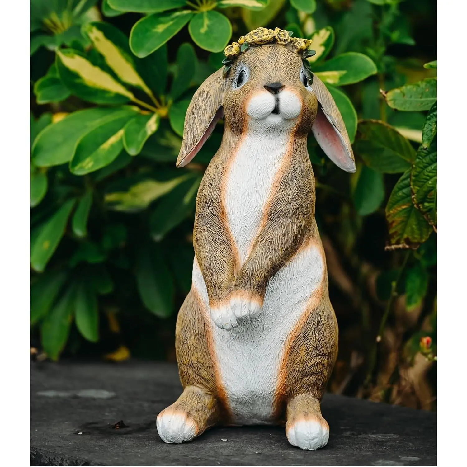 Bunny Garden Statue,Funny Rabbit Figurines Resin Animals Outdoor Statue Bunny Figurines for Yard Porch Patio, Easter Lawn Decorations Gifts for Grandma Mom Dad Women,11.2In