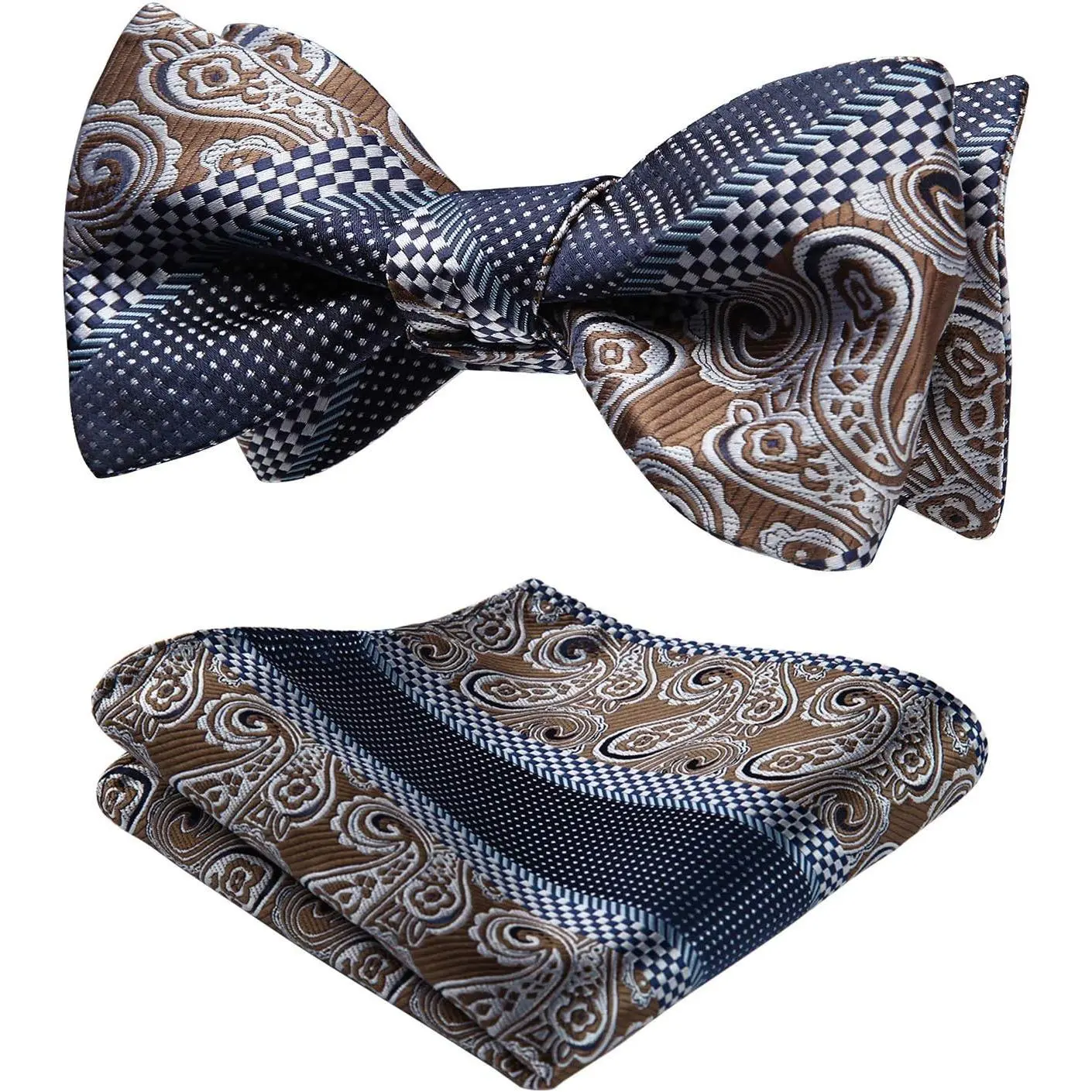 Bow Ties for Men Paisley Bowties Mens Self Tie Bow Tie and Pocket Square Set Formal Tuxedo Wedding Bowtie