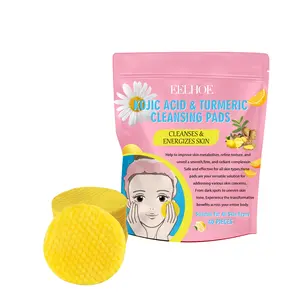 Turmeric Kojic Acid Cleansing Pads - Gentle Skincare Tool for Acne Reduction, Face Brightening, Pore Refinement