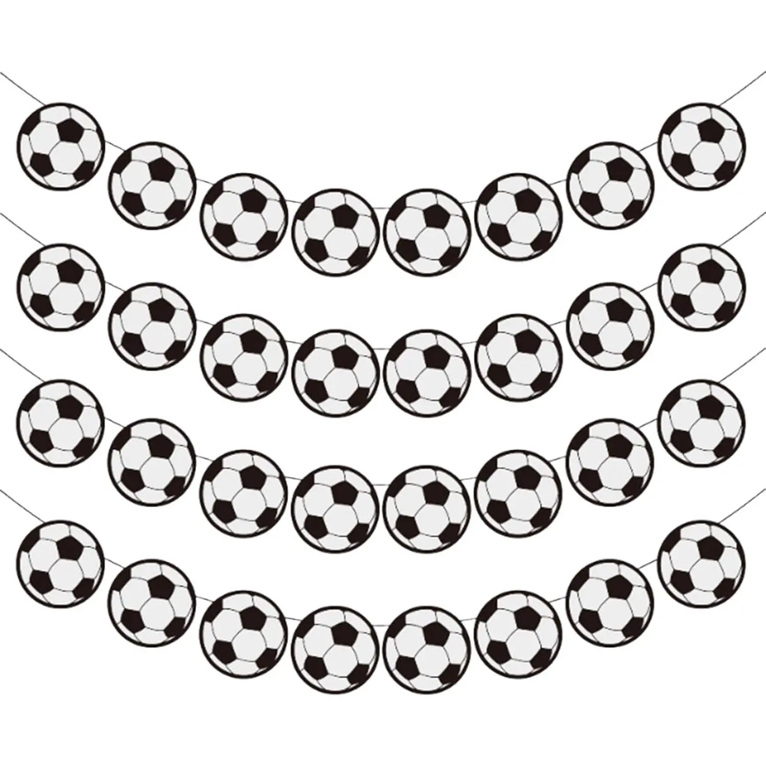 Soccer Party Banner  Ball  Swirl Decor for Birthday Party Paper Garland Supplies  Classroom Decorations