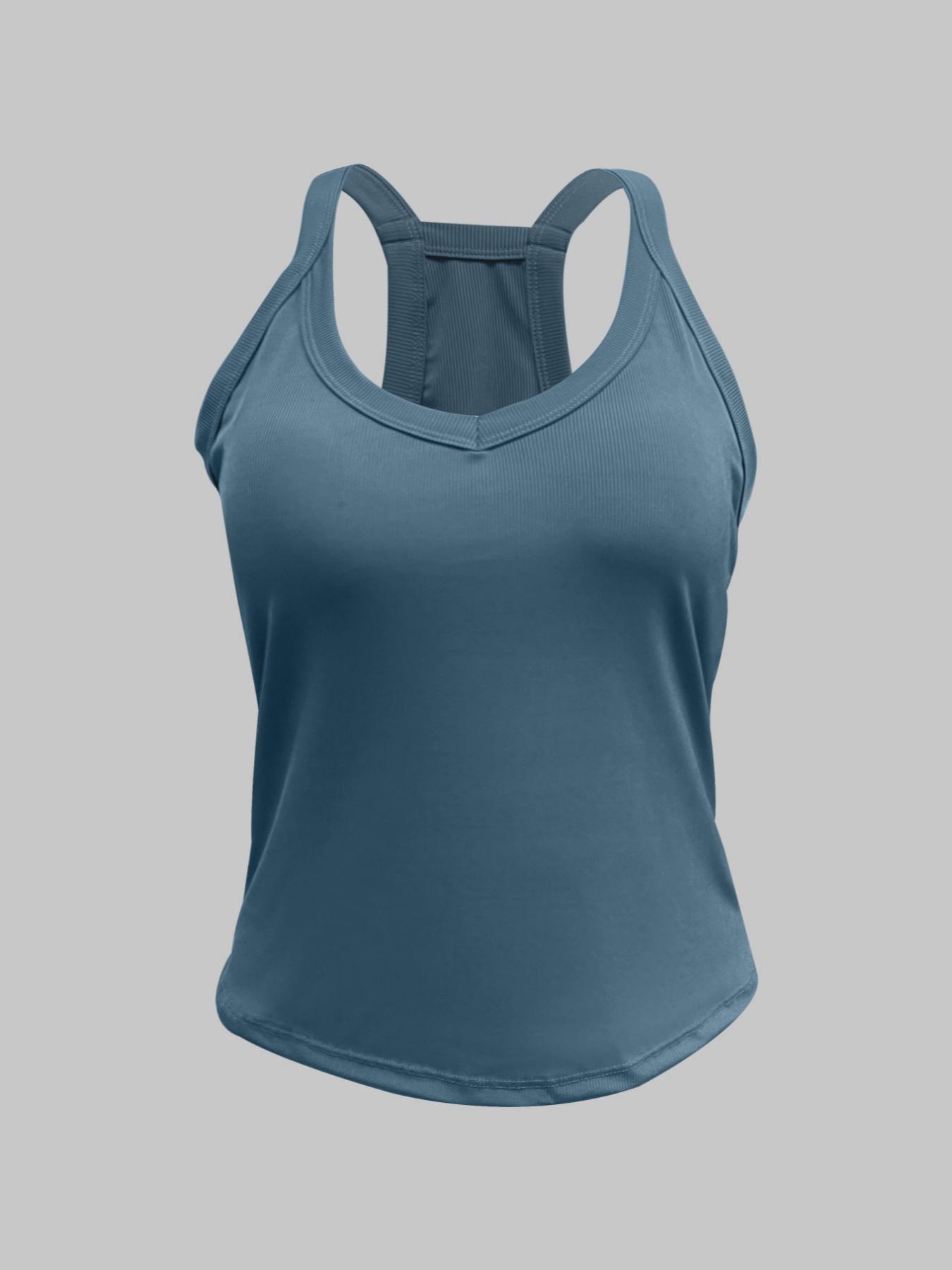 4-Pack Women's V Neck Backless Crop Top with Built-In Bra, Thin Strap Sleeveless Casual Fashion Vest, Ladies' Comfortable Undergarment