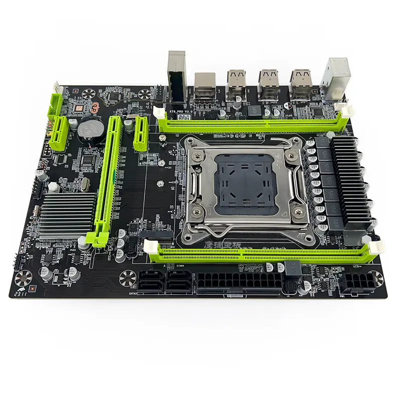 X79 PRO Desktop Motherboard, LGA 2011 Socket, Quad Channel DDR3 Memory (64GB+), High Power Delivery, PS2 Connectors, Supports E5-2650 V2/E5-2680/Core i7 Extreme CPUs & Server GPUs, for Workstation, Gaming, Video Editing Use, Budget Workstation Builders