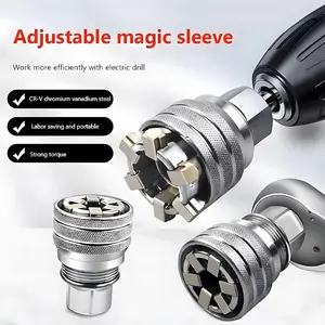 Adjustable Socket Wrench, 3/8 Inch Drive, Fits 10-19mm Nuts and Bolts, Universal Magic Socket, Car Repair, DIY, Bike, Furniture Assembly