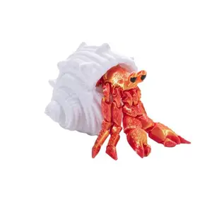 Smooth Ultra-Realistic Small-Size Hermit Crab Figurine - Metallic Shine Ocean Theme Ornament, Educational Kids Toy, Indoor Recreation Shelf Decor, Ideal Gift