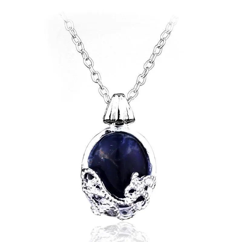 Fashion Vampire Diaries Necklace Elena Gilbert Necklaces for Women Movie Jewelry Charm Katherine Klaus Forbes Blue Stone Choker