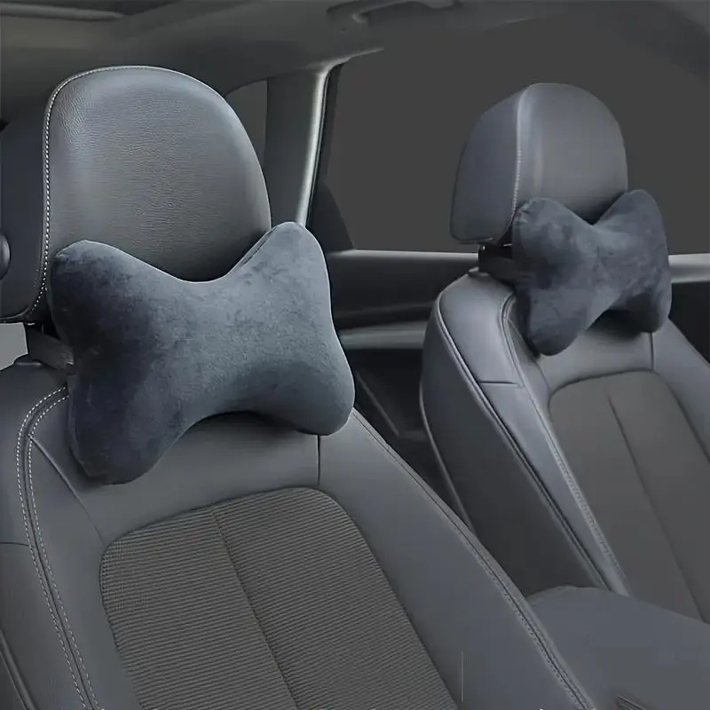 Car Seat Plush Headrest Pillow, Automotive Breathable Neck Support, Ergonomic Fit, Suitable for All Car Models, Four Seasons Use