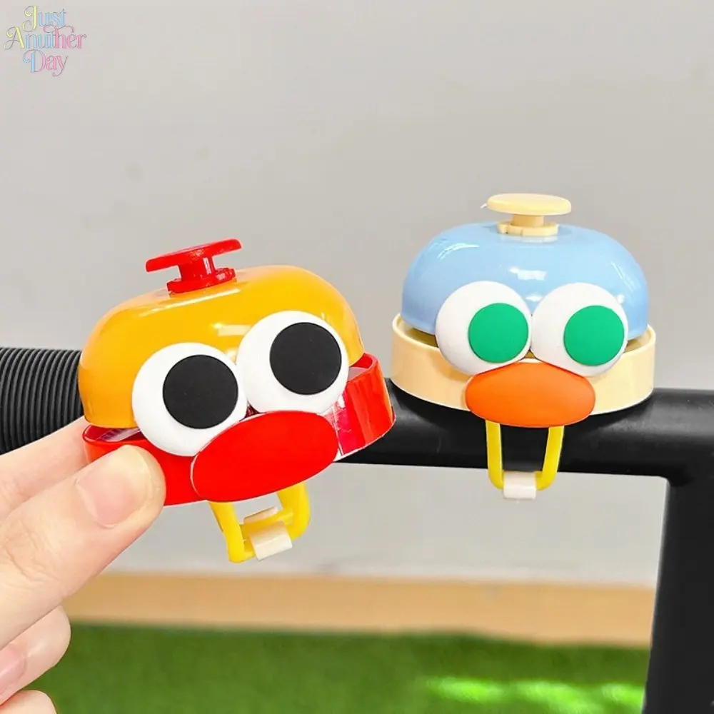 Cute Cartoon Big Eyes Duck Bicycle Bell, Crisp Loud Kids Bike Horn, Universal Decorative Handlebar Bell for Children Scooter Balance Bike Road Bicycle