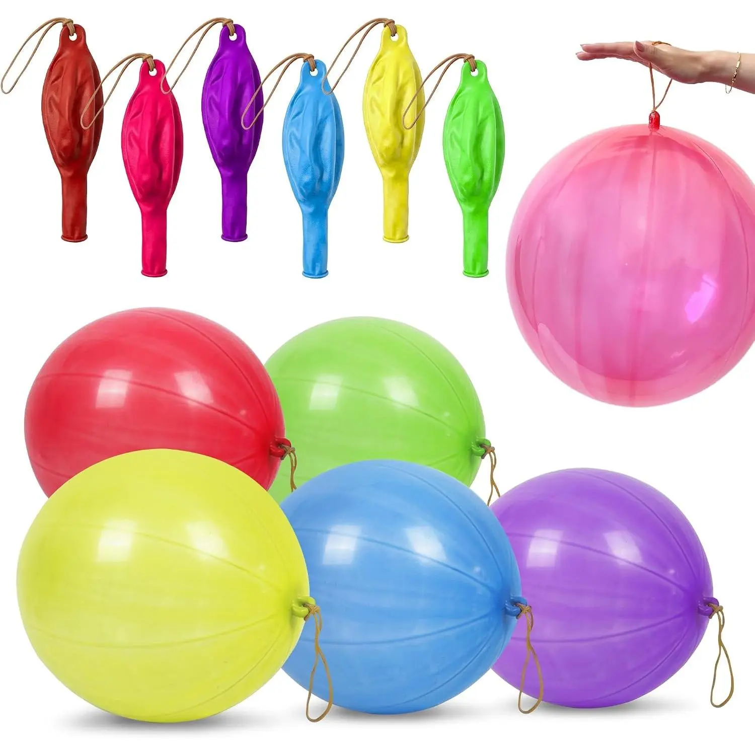 30-Pack 18'' Large Thick Neon Latex Rubber Heavy-Duty Punch Balloons Set, Tropical Colorful Toddler Easter Gifts, Basket Stuffers & Goody Bag Party Favors