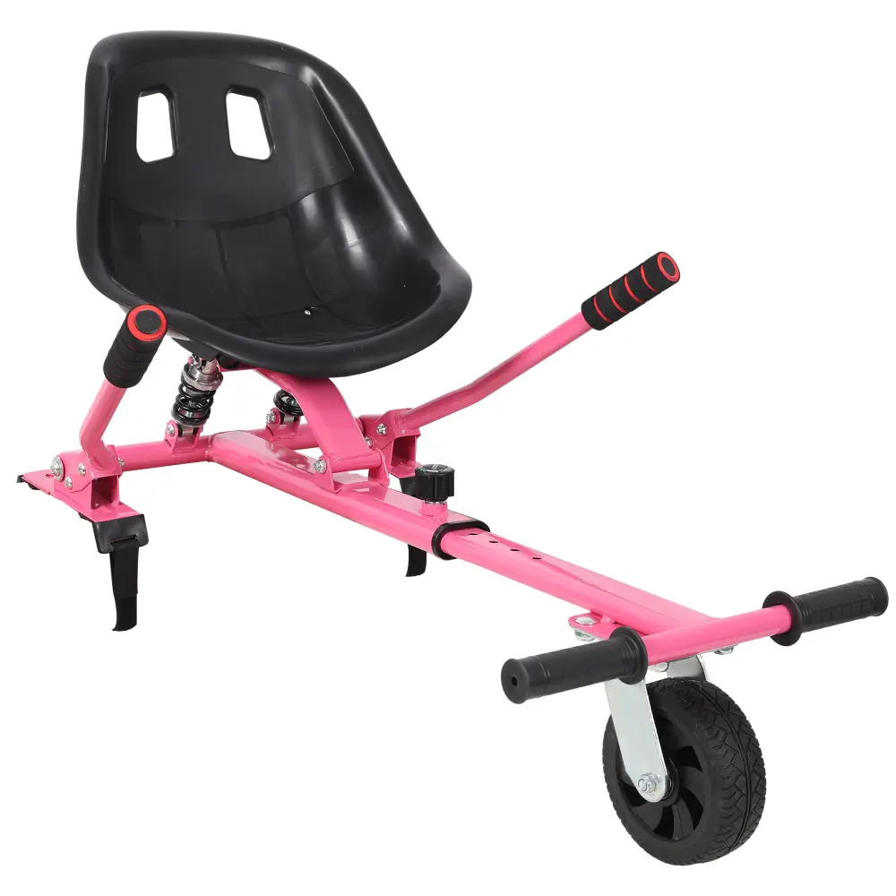 Hoverboard Seat Attachment Go Kart, Hover Cart Conversion Kit for 6.5" 8" 10" Hoverboards, Adjustable Hoverboard Kart Frame with Dual Shock Absorber, Heavy Duty Off Road Hoverboard Riding Accessory, Kids & Adults Ride On Go Kart for Family Fun, Pink (Hove