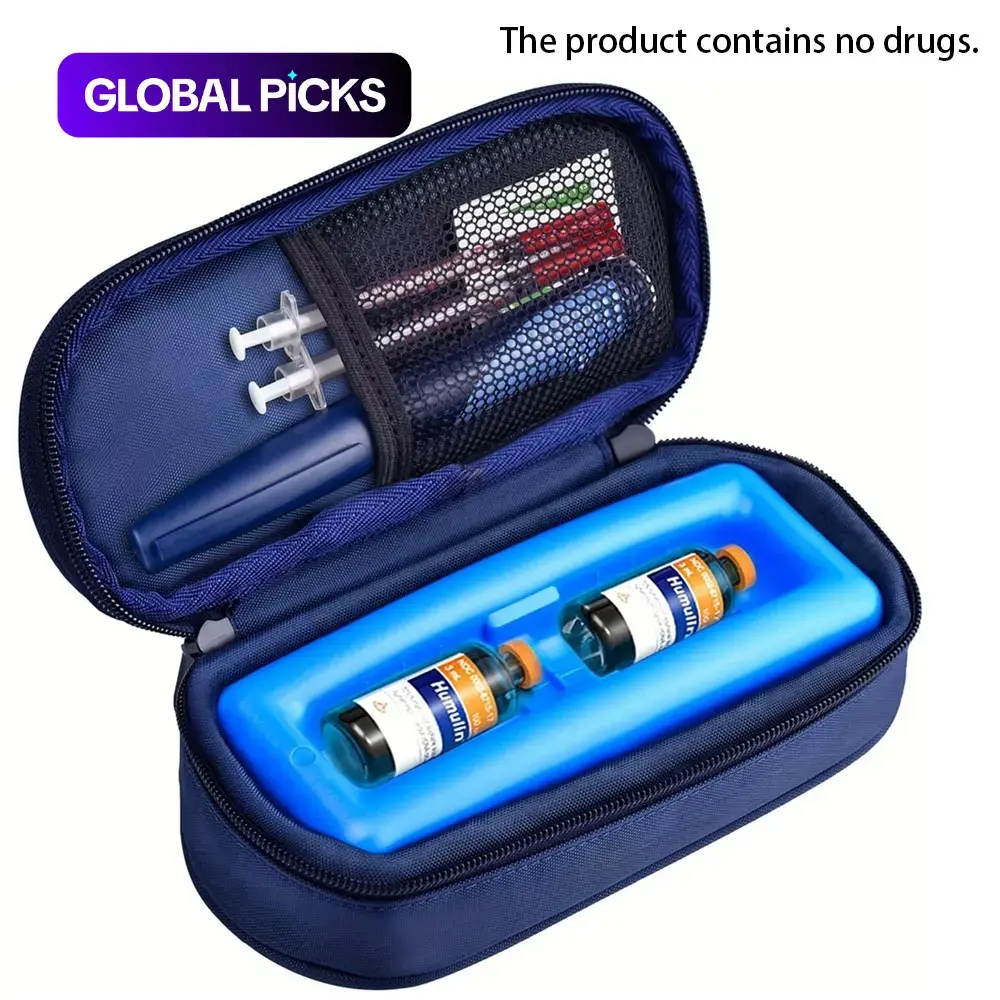 Insulin Travel Cooler Case, Diabetic Insulated Bag with Ice Pack, Portable Mini Cooler Pouch, Medication Storage Kit #GLOBAL PICKS