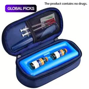 Insulin Bottle Refrigerator Travel Case, Diabetic Insulated Bag, Insulated Pockets, Portable Mini Cooler Pouch with Ice Pack, Cooler Bags, Ice Retention Cooler, Medication Storage Kit #GLOBAL PICKS
