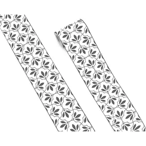 Black and White Patterns Peel and Stick Self Adhesive Wallpaper Border 4" x 240" for Living Room, Bedroom, Kitchen, Bathroom