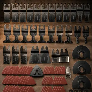 98 PCS Universal Oscillating Tool Blade Kits - 13 Types Titanium Multitool Blades & Sandpaper Accessories for Oscillating Tool Accessories, Blade Oscillating Tools Accessories