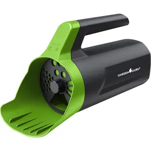 Garden Guru Handheld Seed Spreader Shaker – Multi Use Grass Seed, Fertilizer, Salt, Ice & Snow Melt Spreader – Adjustable Twist Cap w Multiple Size Openings – Lightweight 1L Capacity Hand Seeder