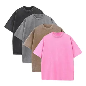 1/4 Pack Oversized Tshirts Unisex Gym Vintage Heavyweight T Shirts Cotton Workout Acid Wash Baggy Tees Top