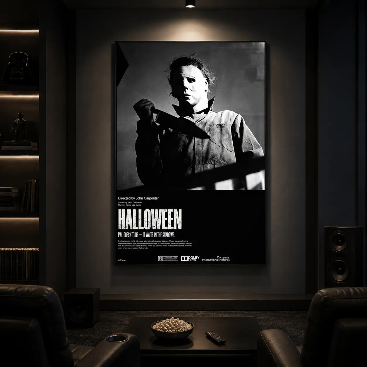 Michael Myers Horror Movie Poster, Vintage Horror Canvas Print, Halloween Wall Decor, Bedroom Artwork, Living Room Wall Art, Gift for Horror Film Fans
