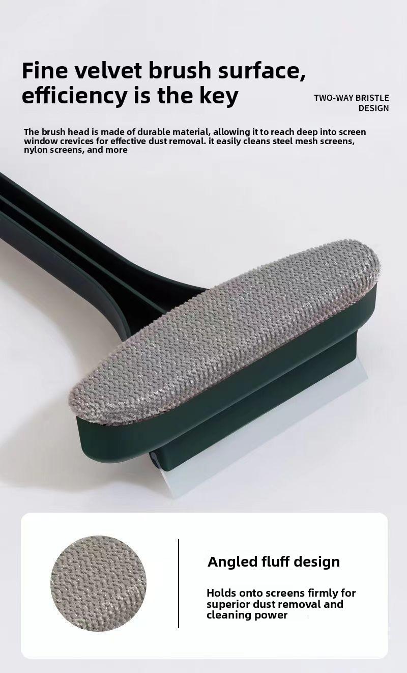 2-in-1 Screen Cleaning Brush Multi-Functional Household Window Cleaning Brush No Disassembly Double-Sided Cleaning Glass Scraper Window Groove Water Scraper