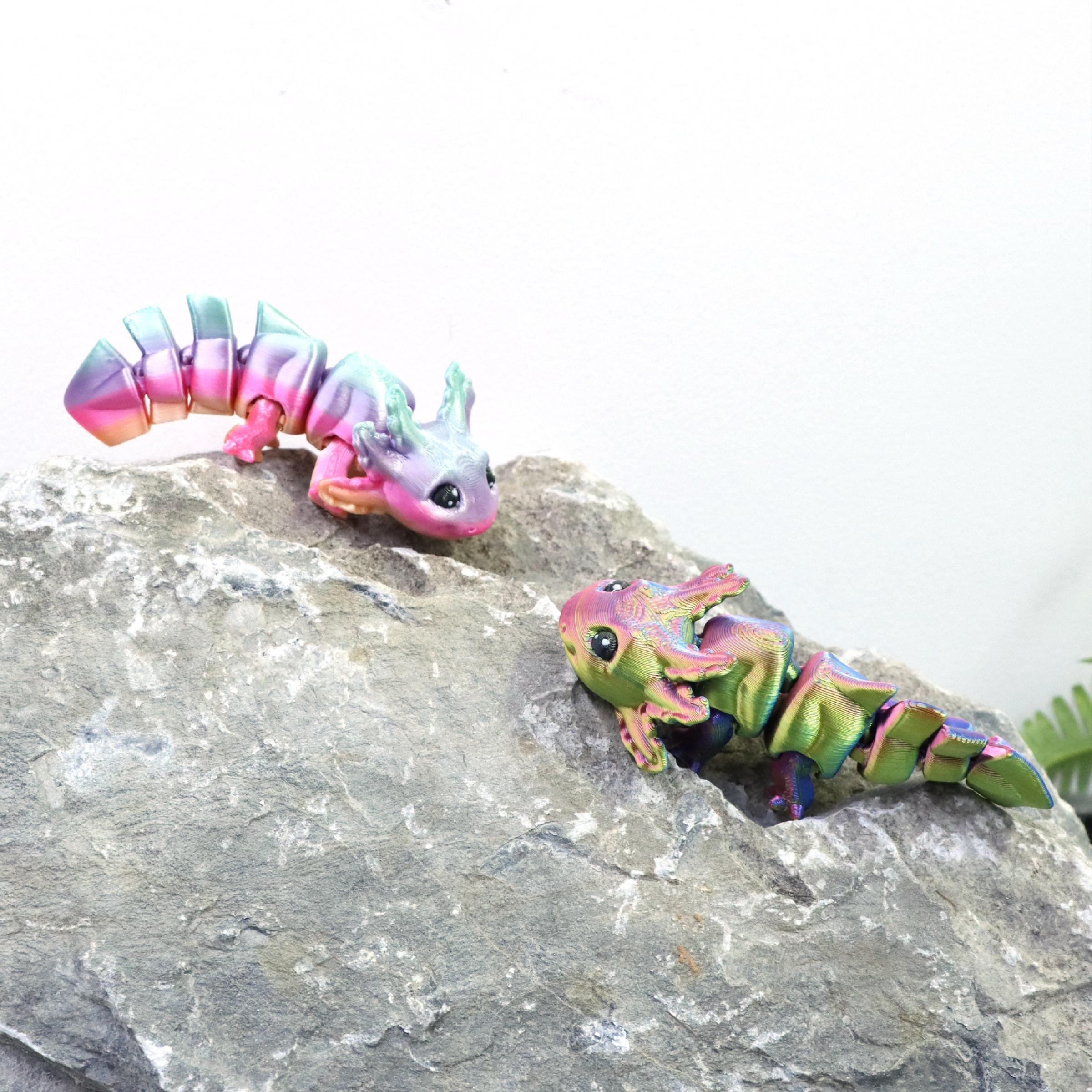 3D Printed Axolotl Figurine, 1 Count Cute Articulated Axolotl Figure, Home Decor Ornament, Perfect Gift for Collectors and Creators, Collectible Figurines