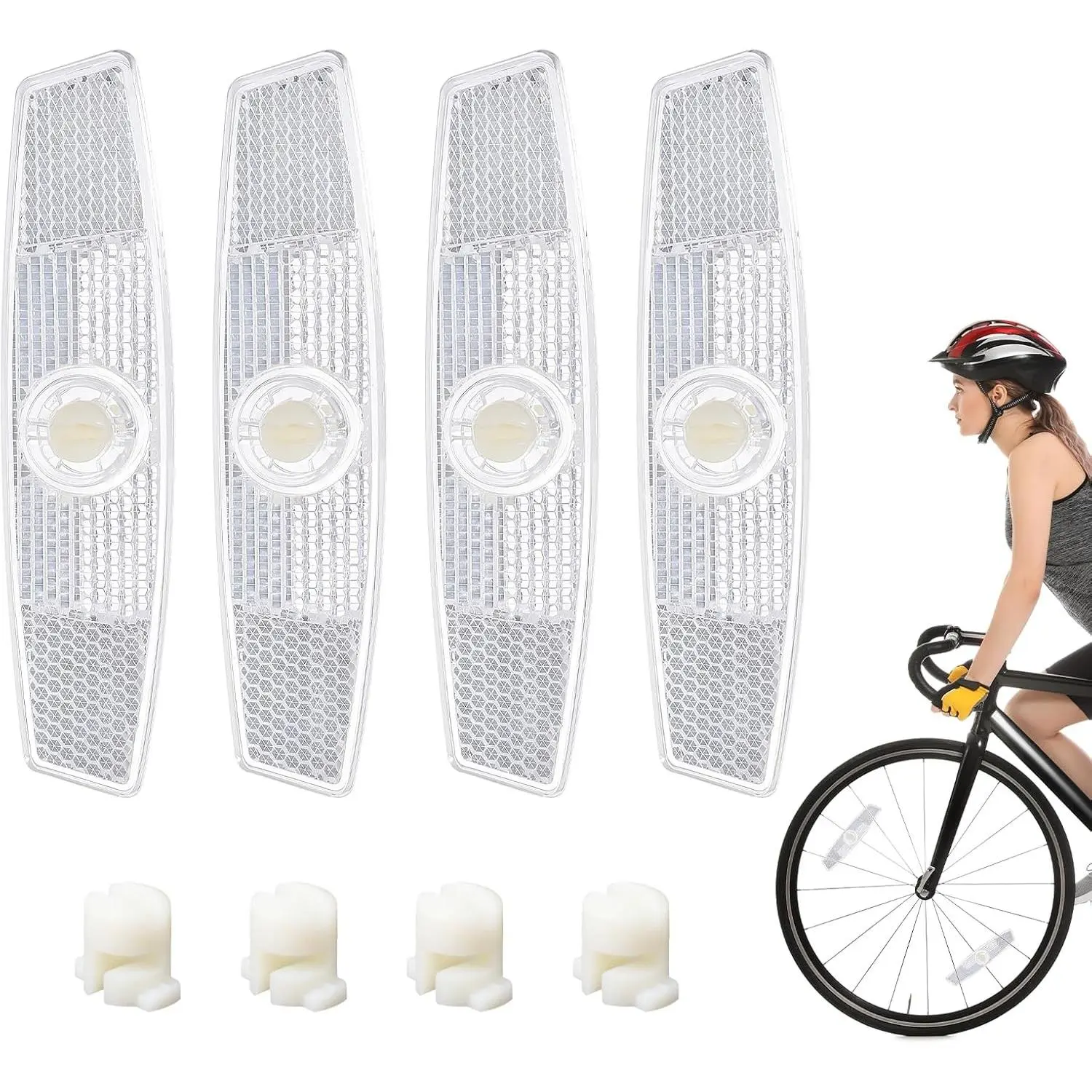 4Pcs Bike Spoke Reflectors, Bicycle Wheel Safety Reflectors for Night Riding Warning, Suitable for Mountain Bikes and Road Bikes