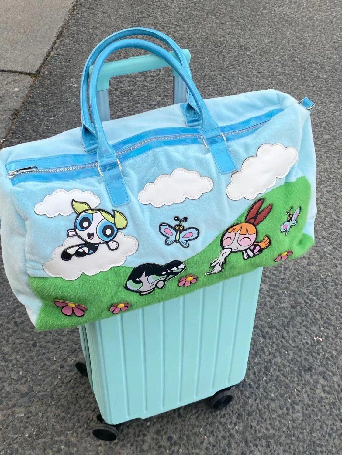 Large Capaci Plu Handbag Cartoon Animation Youthful Sle Soft Rabbit Fur Material Zipper Closure Casual Leisure Handbag