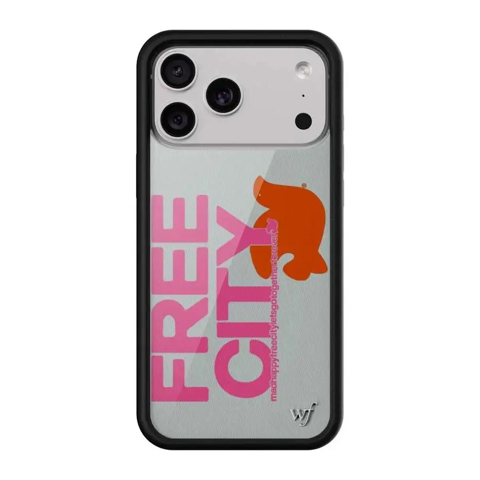 MADHAPPY x FREECITY TogetherForever Custom Durable Phone Shell, Grey & Pink iPhone Case, Protective Mobile Phone Accessories