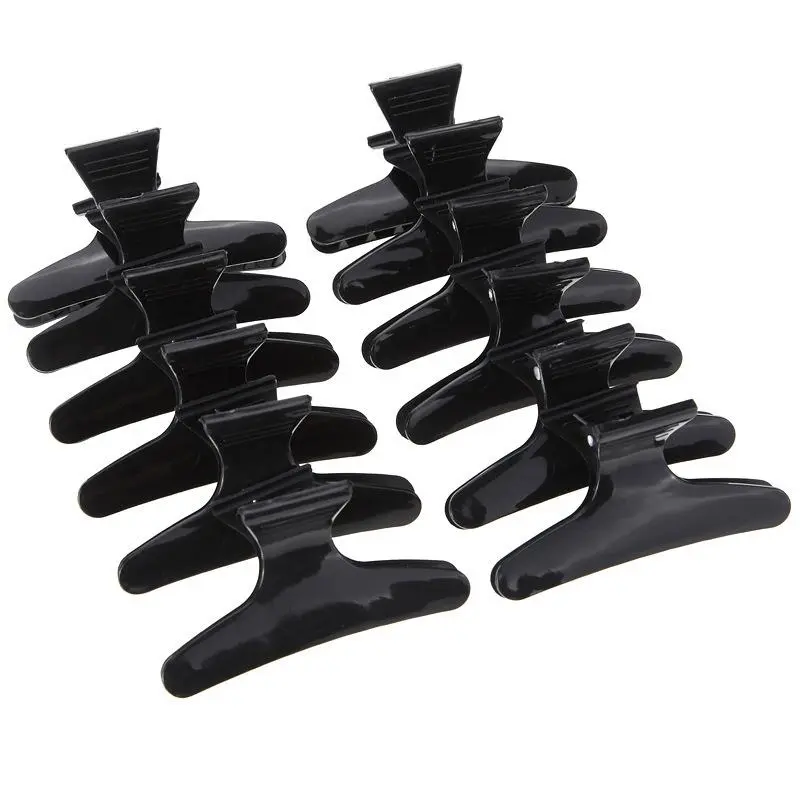 Solid Color Butterfly Hair Clips, 12pcs Hair Claw Clips for Women, flat claw clips, Claw Clip Pack, Professional Hairdressing Positioning Hair Clip Hair Section Clips for Beauty Salon & Barber Shop, Hairdressing Salon Accessory Set