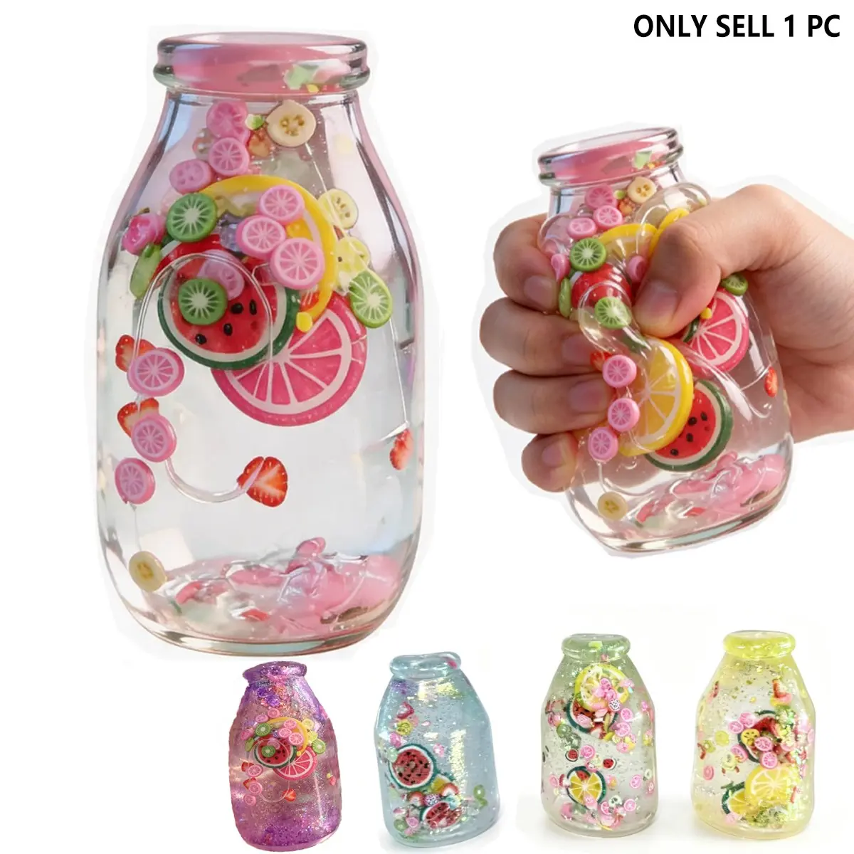 Maltose Drifting Bottle Pinch Music, Colorful Glitter Bottle, Slow Rebound Stress Relief Fidgets, Creative Toy for Fun and Relaxation