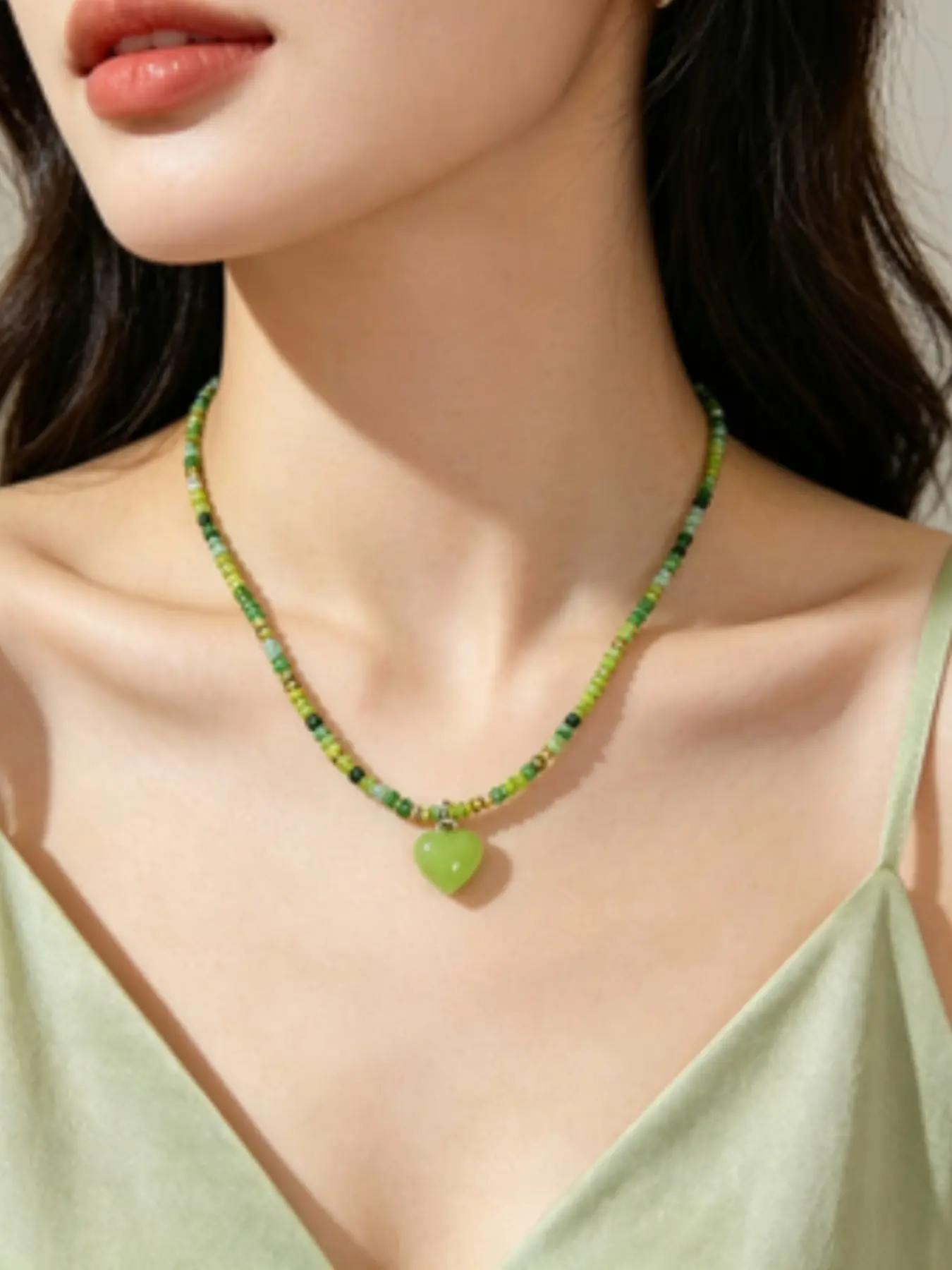 Heart Necklace That Feels Like a Hug, Summer Joy Reminder, Favorite Color Daily Wear, Happy Reminder Jewelry, Perfect Gift Idea