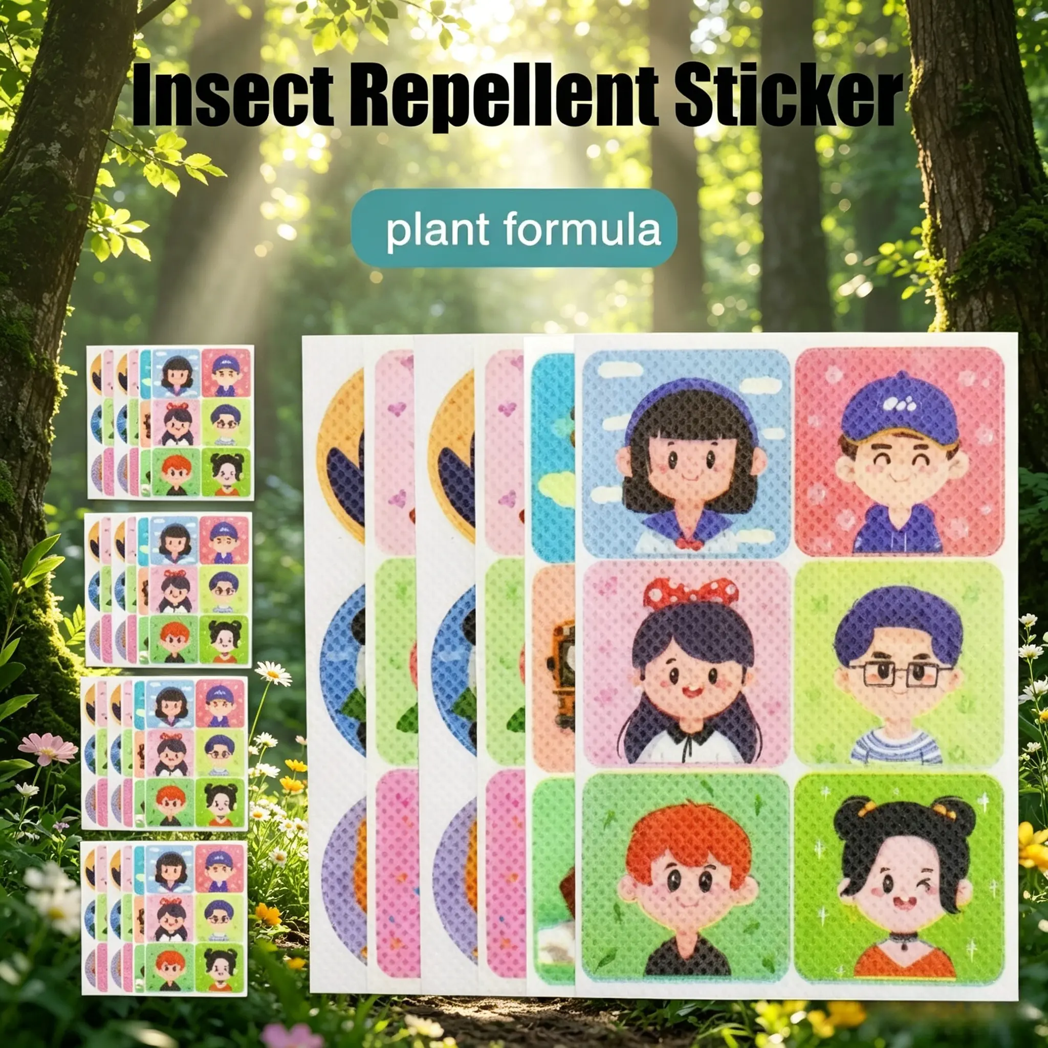 108 Pcs Cute Cartoon Animal Mosquito Repellent Patches, Mild Long Lasting Anti-insect Stickers, Lovely Pet Patterns Can Stick On Clothes Schoolbags Tables Luggage, Sealed Portable Kids Outdoor Home Bug Protection Patches