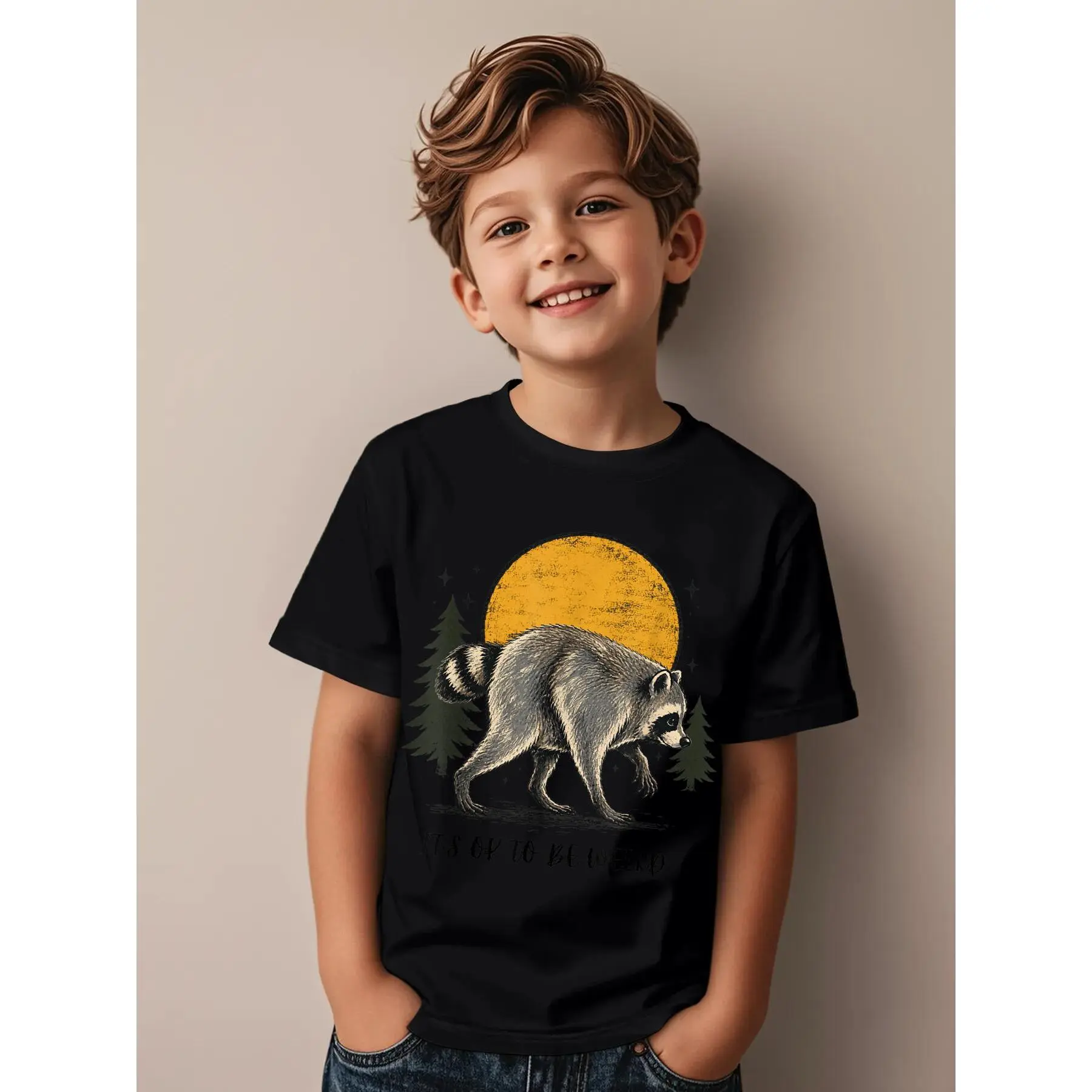 Cute Jimothy Raccoon-Itu2019s OK to Be Weird Raccoon Jimothy Novelty Awesome Graphic Kid T-Shirt Fashion Kid T Shirts Streetwear Tees Tops for Kid