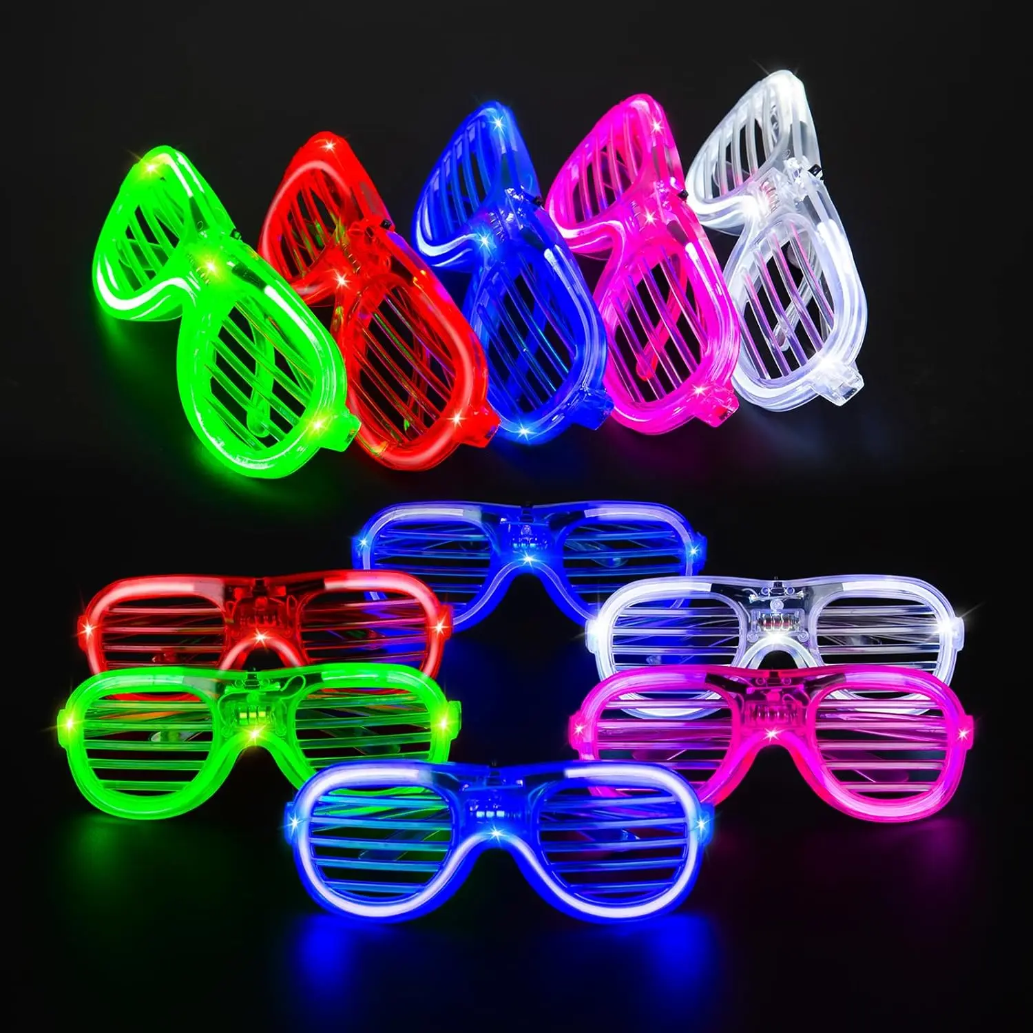 25 Packs LED Glasses 5 Neon Colors Glow in the Dark Party Supplies for Kids Adults Light Up Glasses Fit Birthday Valentine's Day Halloween Christmas Cosplayfidget toys
