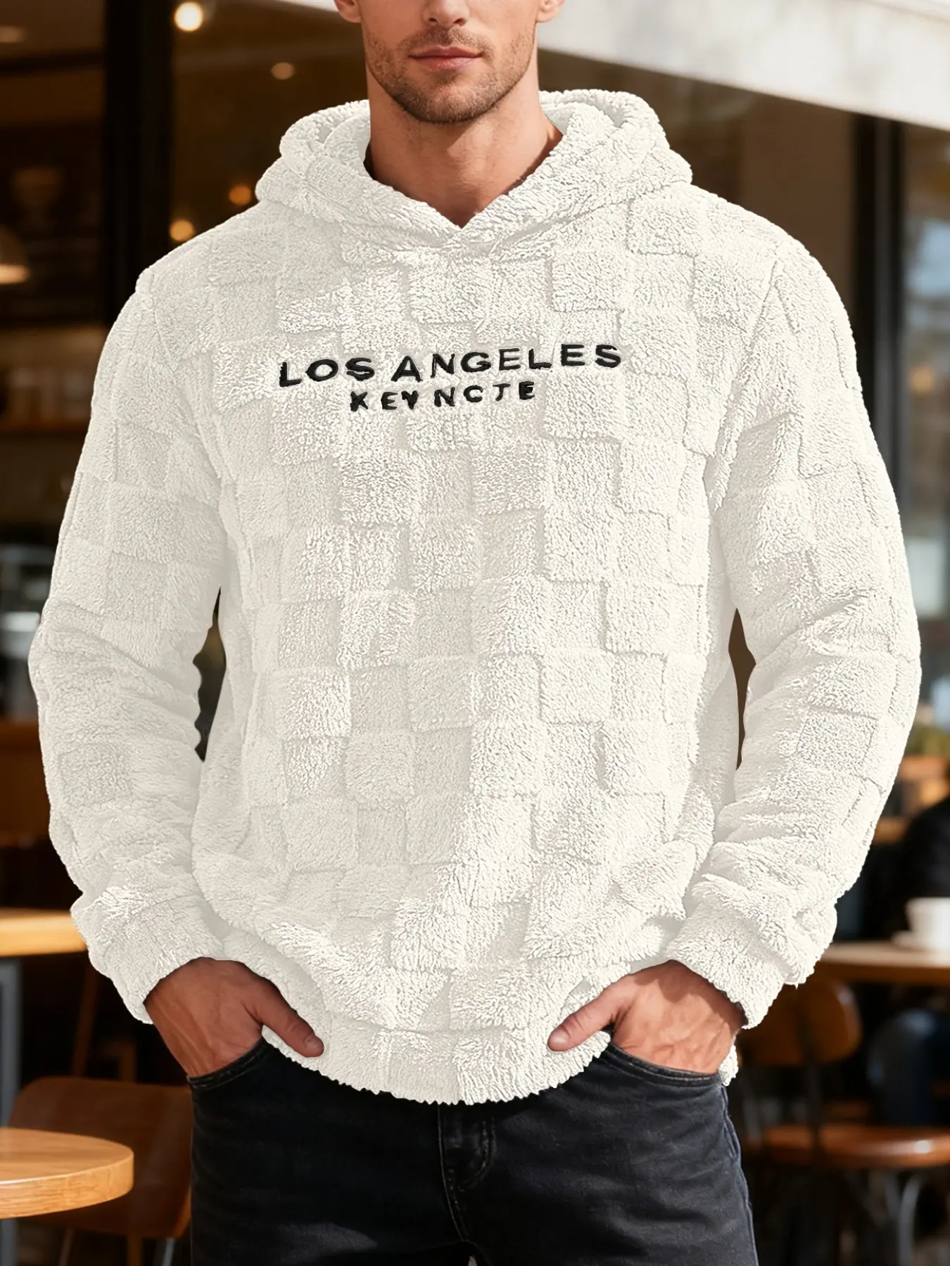 Hooded Loose Fit Casual Sports Sweatshirt, Lamb Wool Pullover Hoodie, Warm and Cozy Outerwear for Winter, Perfect for Daily Wear